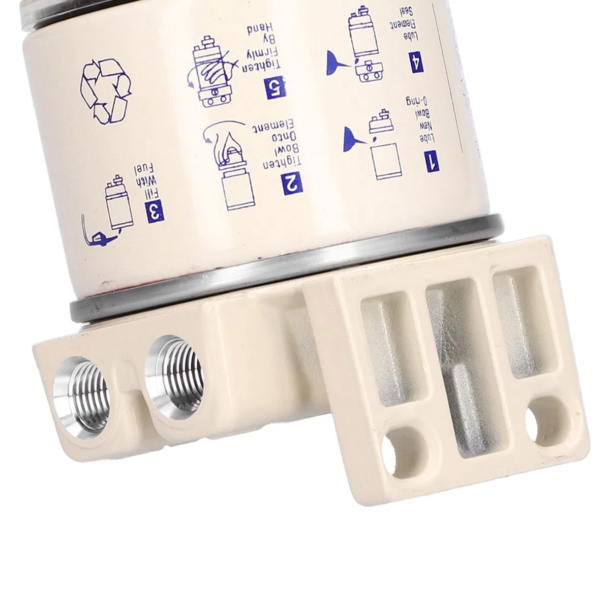 Tbest Filtro de combustible Separador de agua Kit completo, Filtro de combustible marino enroscable Separador de agua Velocidad de flujo 30GPH con drenaje autoventilado Reemplazo de R12T