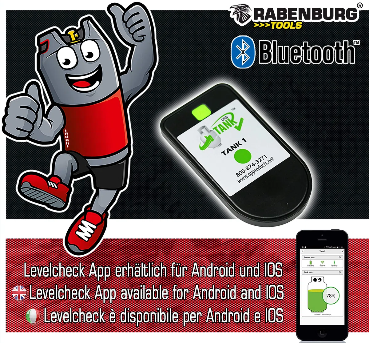 Indicador del Contenido de los Cilindros de Gas por MOPEKA Bluetooth - Indicador de Nivel para Camping y autocaravanas