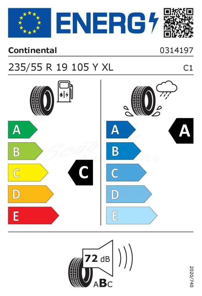CONTINENTAL - PremiumContact 7-235/55 R 19-105Y/C/A/72dB - Neumáticos de verano