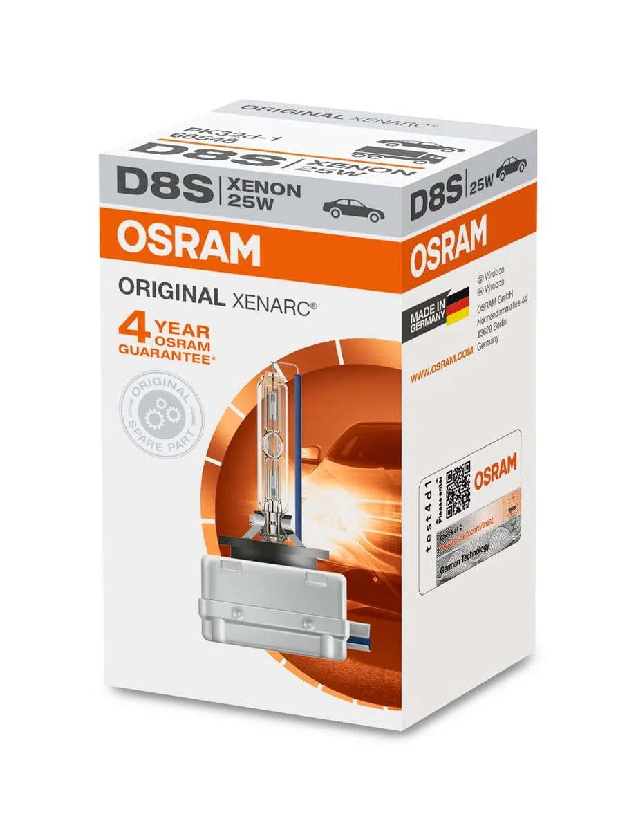 OSRAM XENARC ORIGINAL D8S HID, lámpara de xenón, lámpara de descarga, calidad de equipamiento original (OEM), 66548, estuche (1 unidad)