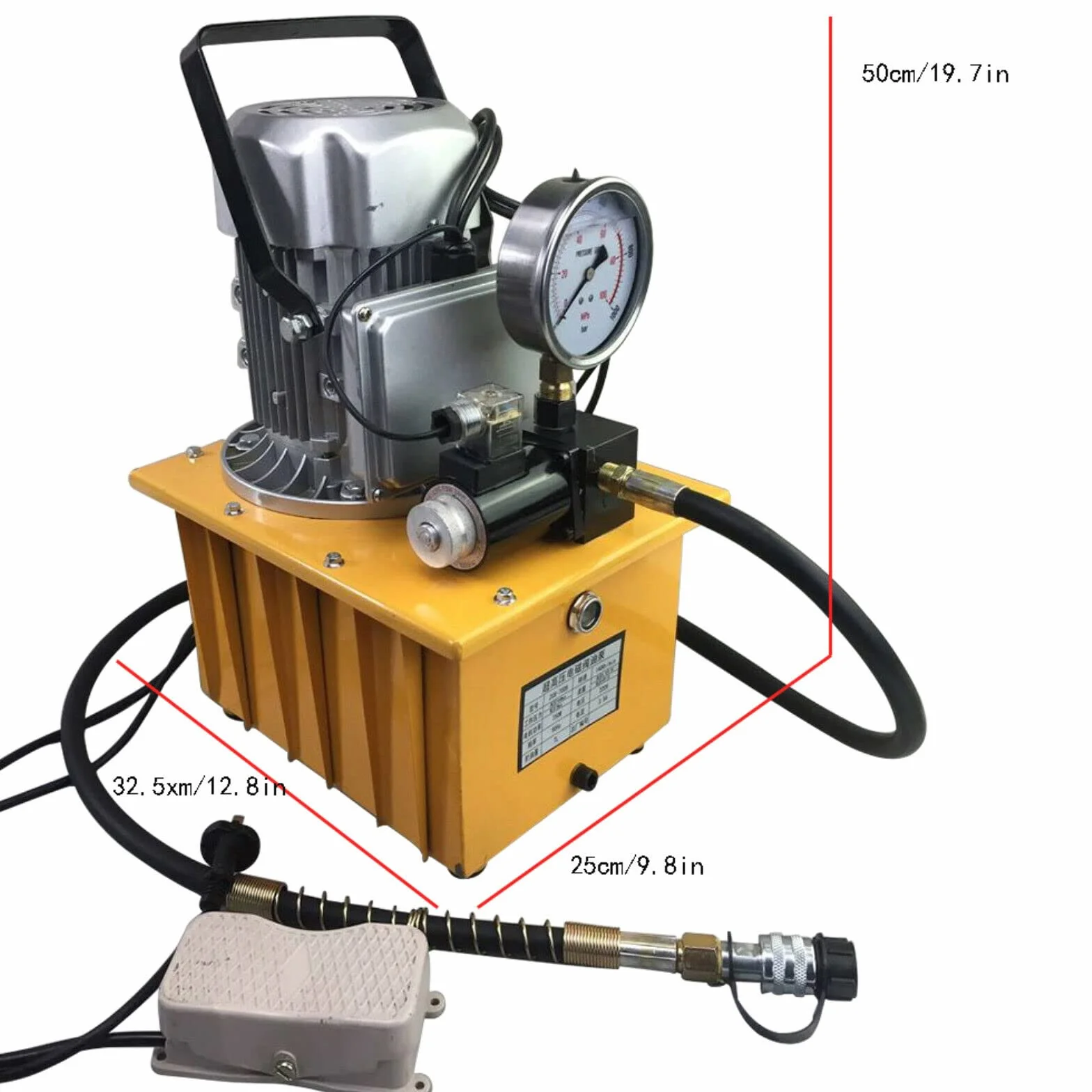 750W 70MPa Bomba hidráulica accionada eléctrica 10000 PSI Pedal Válvula Solenoide Control Unidad Hidráulica Bomba Hidráulica Eléctrica para Válvula de Pedal 220V
