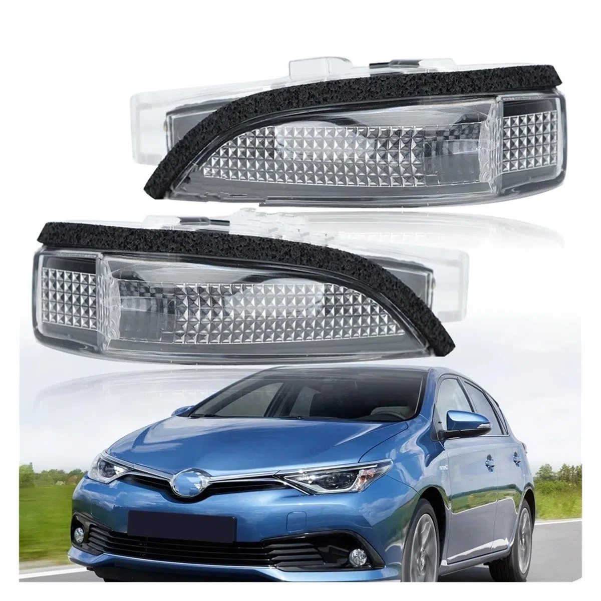 Coche Luz Intermitentes Lámpara Indicadora Señal Giro Repuestos Automóviles Espejos Retrovisores Laterales Externos Luz para Toyota AURIS para Avensis C-HR Verso 2012-2019 Laterales Espejo Luz(1 par