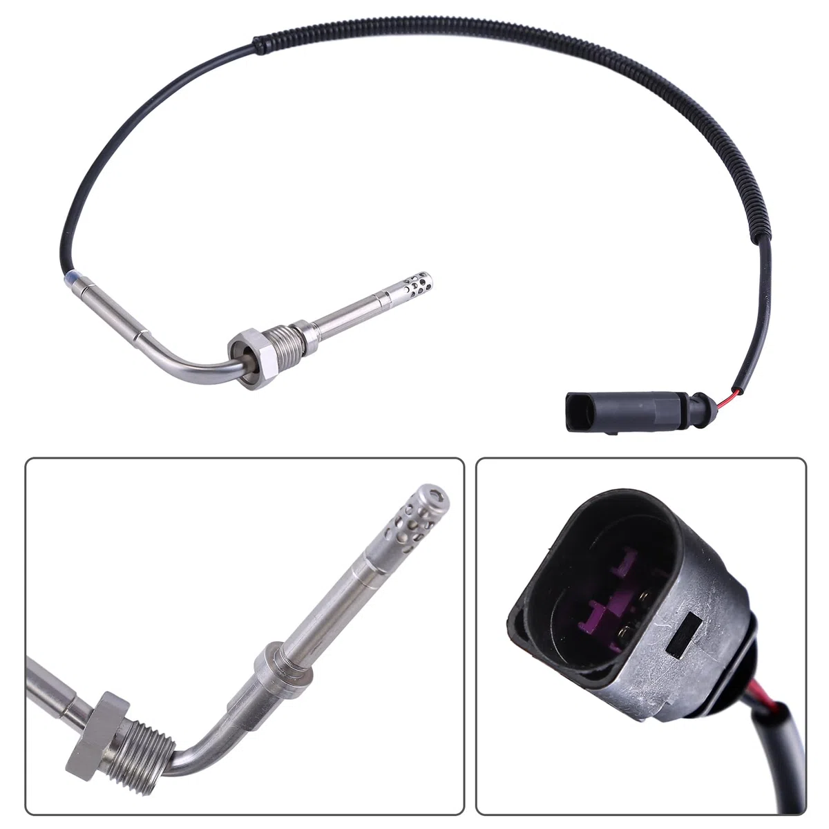 Sensor de temperatura de los gases de escape Sensor de temperatura 038906088D Compatible para 2.7 3.0 A6 (4F,C6) hasta Bj.03/2008