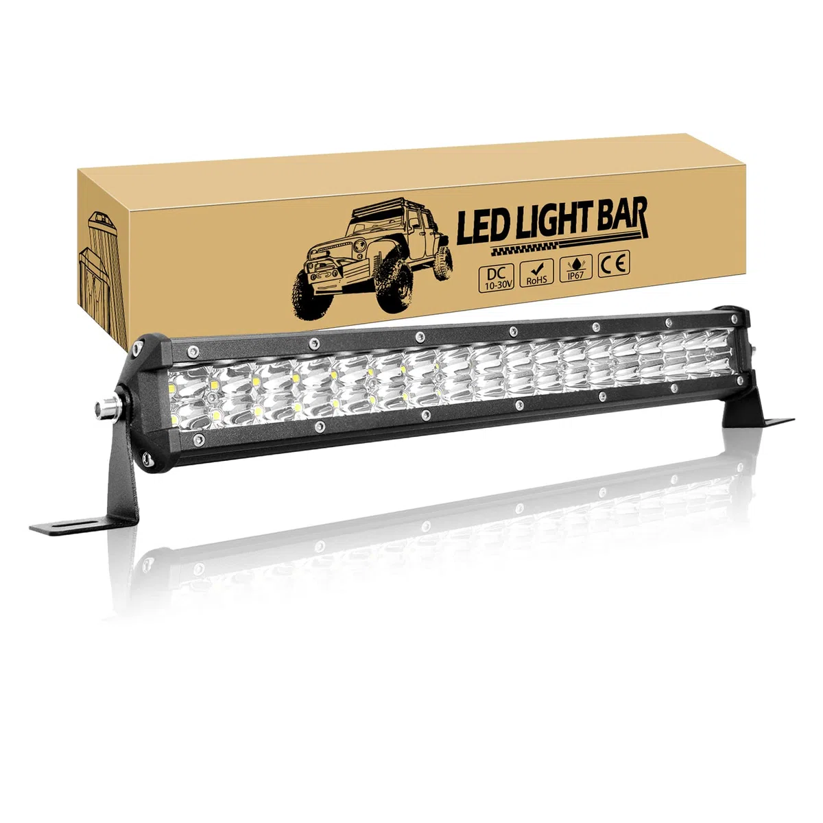 Willpower Barra Led 38cm 15 Pulgadas 108W Barra de Luz LED Slim Unica Fila 12V 24V IP67 Impermeable Largo Alcance Faro Led Trabajo Focos Led 6000k para 4x4 Tractor Coche Camion Barco Offroad