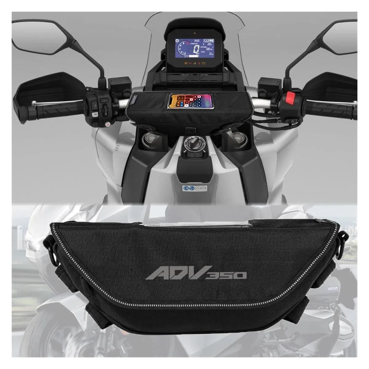De Mano para Moto HO&NDA ADV350 Adv 350 - Bolsa De Almacenamiento De Manillar Impermeable y a Prueba De Polvo para Navegación (Black4)