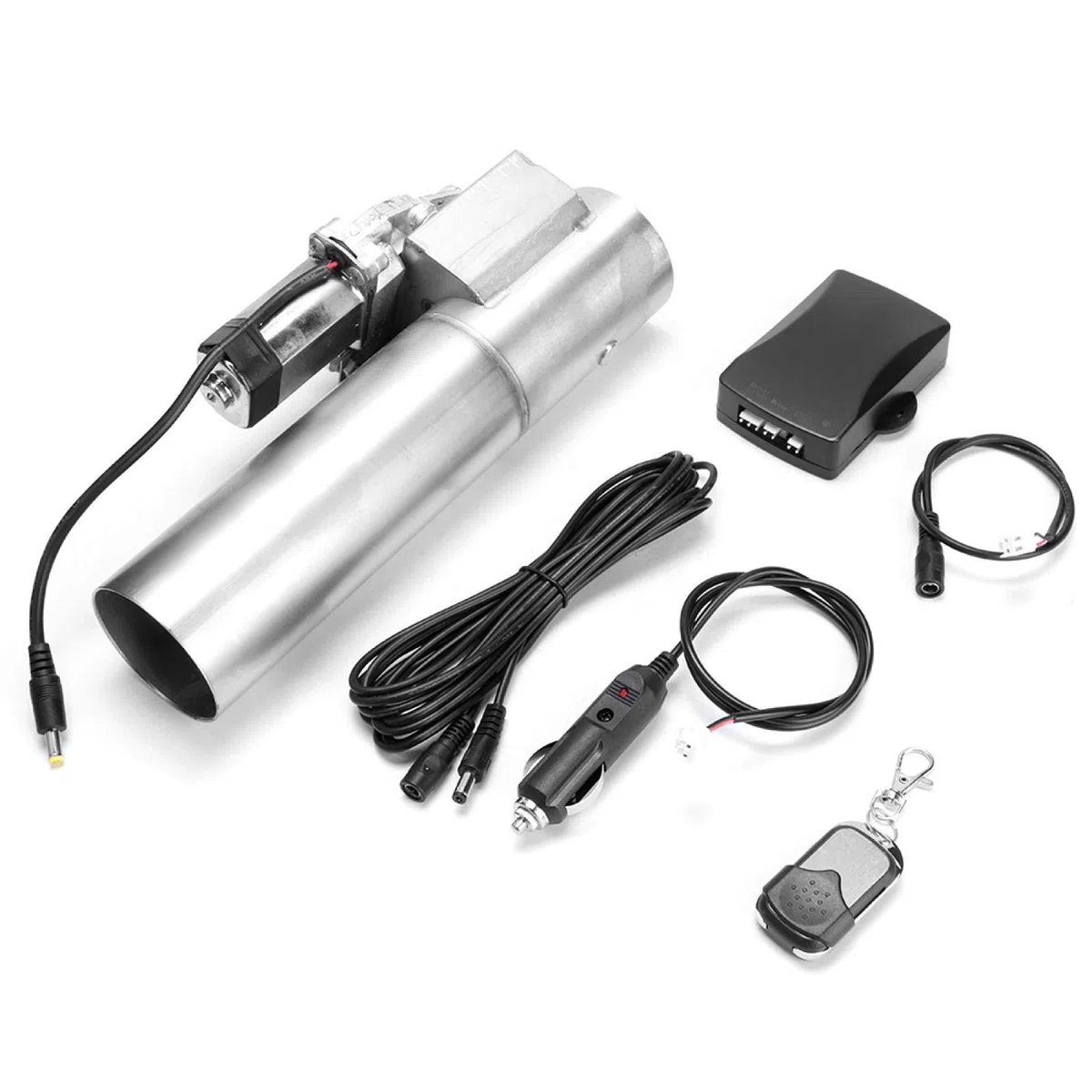 Qiilu Control Remoto de válvula de Corte en E de Tubo de Bajada de Escape eléctrico de Acero Inoxidable de 2,5 Pulgadas V5p478