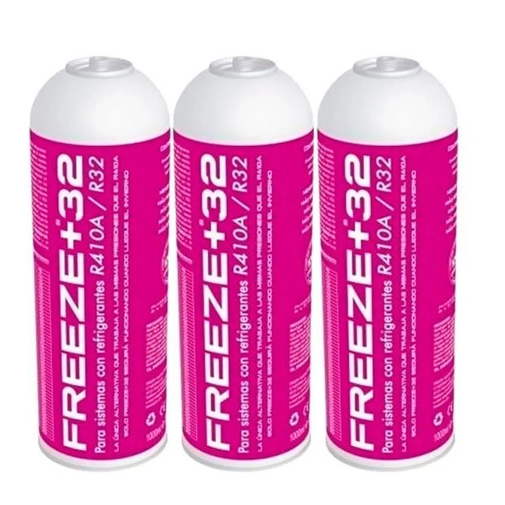 3 Botellas Gas Ecologico Refrigerante Freeze Organico +32 350Gr Sustituto R32, R410A