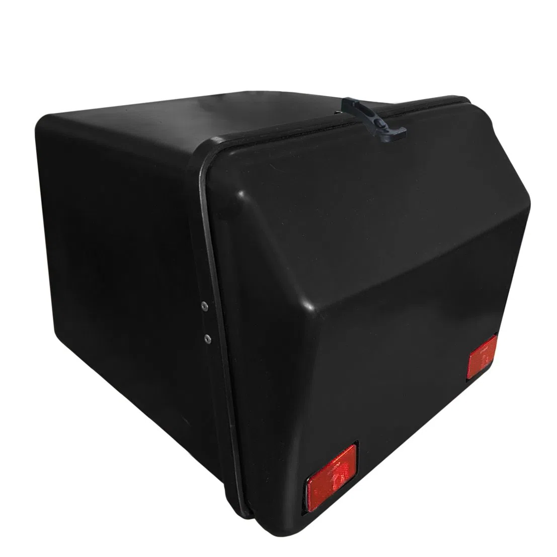 Cofre Portaequipajes Moto Ciclomotor Quad de Fácil Montaje, 50x50x42 cm, Cajón Gran Capacidad Apto para Alimentos con Bandeja y Reflectantes Homologados, 75 litros, Caja Baúl Moto (Color Negro)
