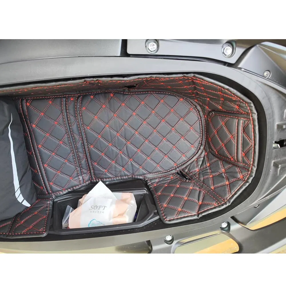 Motocicleta para fuerza350 Fuerza 350 250 300 ADV350 NSS350 Fuerza300 Accesorios de Almacenamiento del Asiento del Tronco Funda Cojín de Equipaje Cargo Box Felpudo (Rojo)