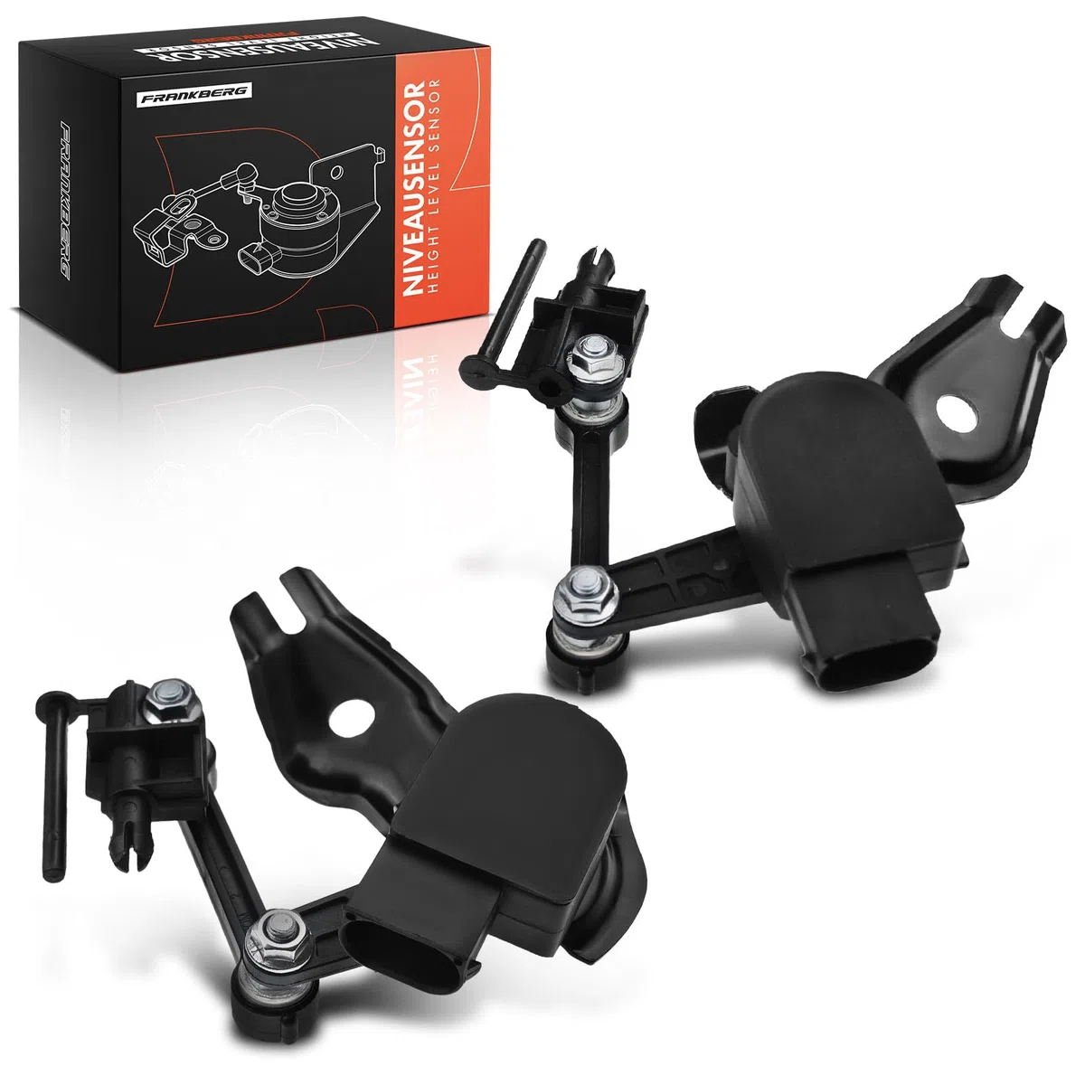 Frankberg 2x Sensores de nivel de altura de suspensión neumática 4-Polos Compatible con T.o.u.a.r.e.g 7P5 7P6 T.o.u.a.r.e.g 7L6 7L7 7LA Q7 4LB T.o.u.a.r.e.g CR7 RC8 C.a.y.e.n.n.e 9PA 7L0616213B