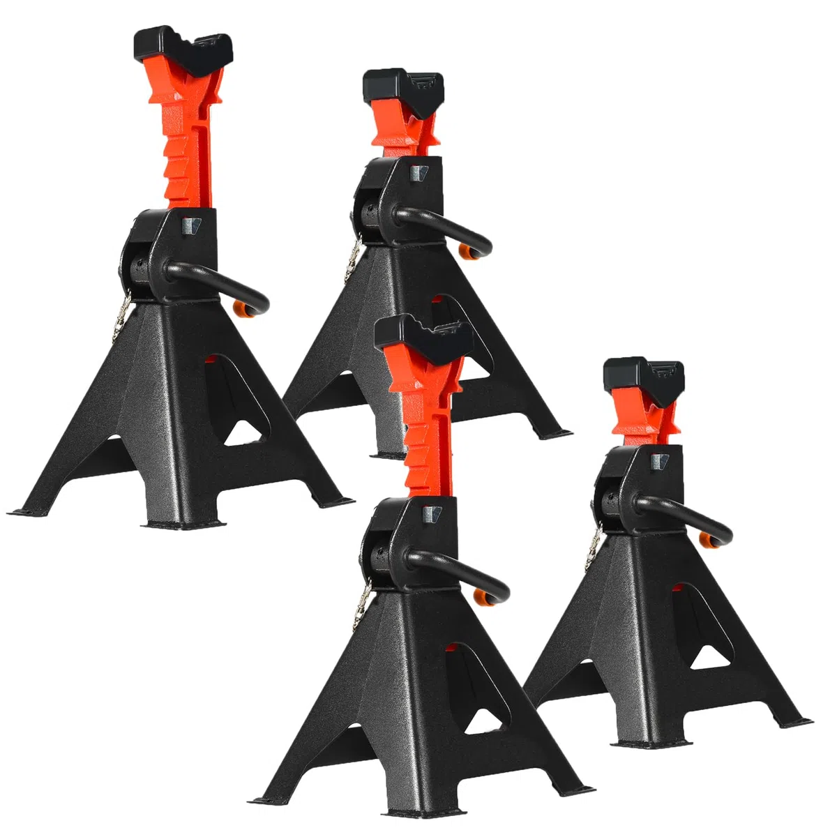 Herrselsam Caballete de apoyo 3T de capacidad de carga Caballete de altura ajustable 285-430mm Caballete de apoyo para vehículos con seguro Soportes de apoyo Auto Soportes para coches, caravanas