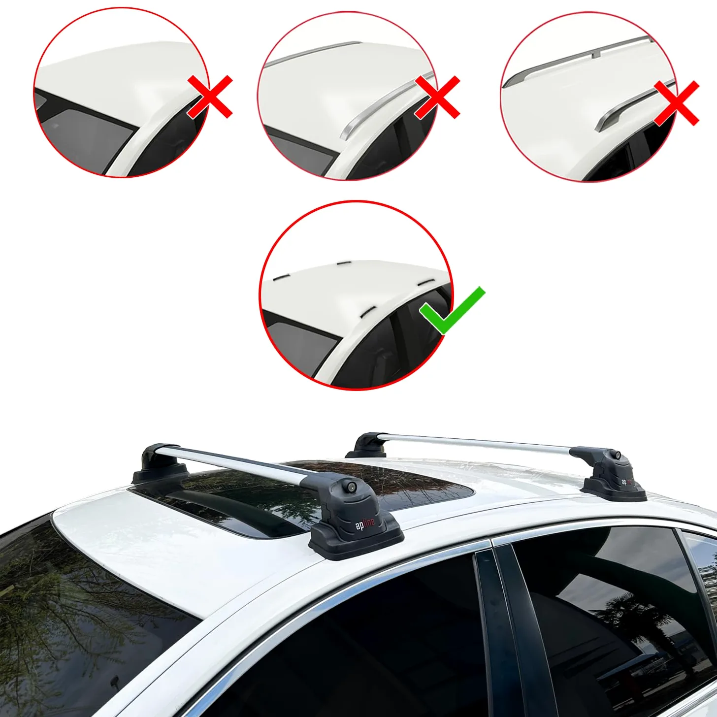 Compatible con BMW Serie 5 Gran Turismo (F07) 2009-2017 Modelo Ace-3 Barra de Techo Auto Portaequipajes Barras Transversales Gris Aluminio 2 Barras