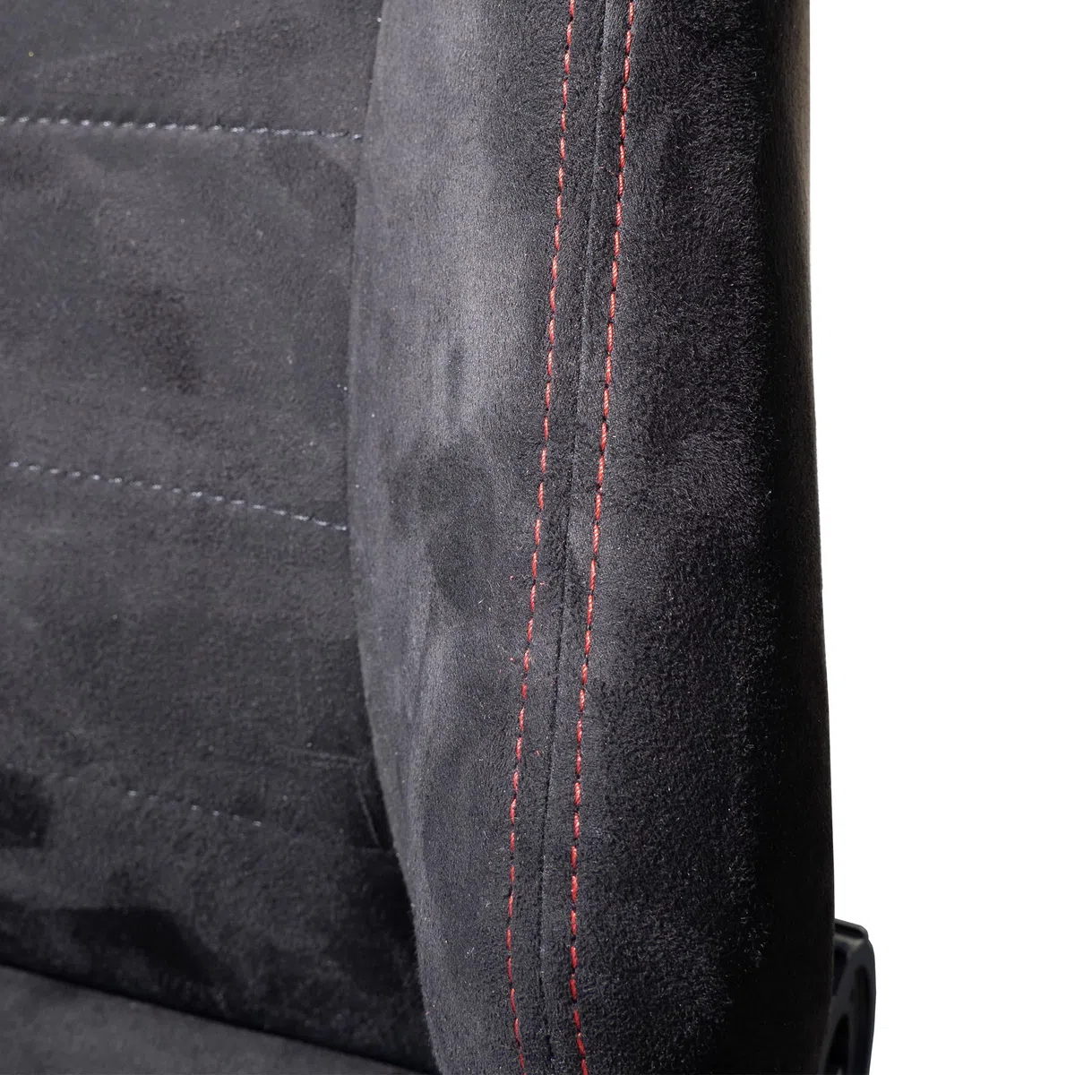 Simoni Racing Asiento Deportivo Miky Tela Negra + Costuras Rojas - Respaldo de doble ajuste reclinable - Corredera incluyendo