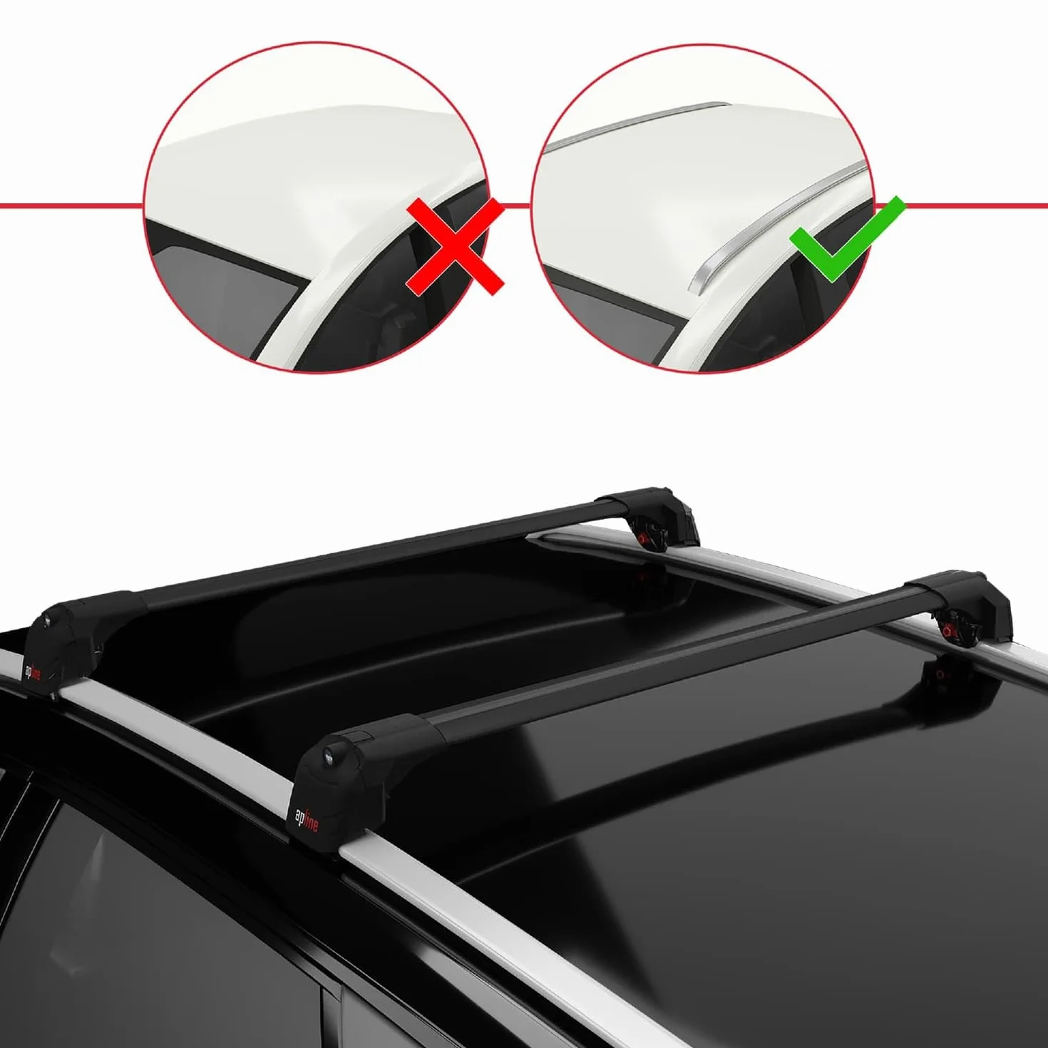 Compatible con BYD Seal U (SA3) 2023-2026 Modelo Ace-2 Barra de Techo Auto Portaequipajes Barras Transversales Negro Aluminio 2 Barras