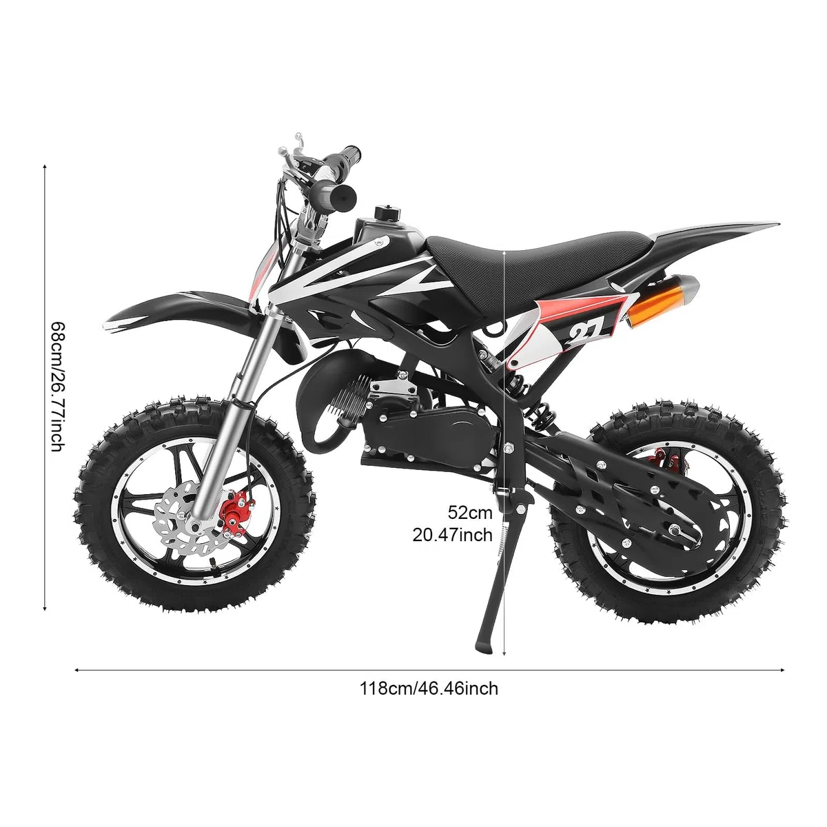Bicicleta de cross para niños, 2 tiempos, 49 ccm, motor de 10 pulgadas, moto de bolsillo, Dirt Bike | Motocross | Pocketbike | Motorsport Dirtbike