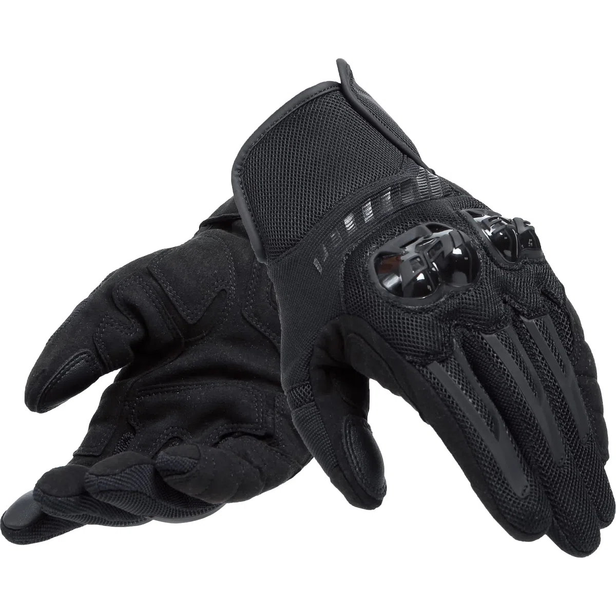 Dainese - Mig 3 Air Tex Gloves, Guantes Moto Hombre de Cuero, Sensor de Pantalla Táctil, Touchscreen, Palma Reforzada y Protectores de Nudillos, Elásticos y Transpirables, Negro | Ajustable