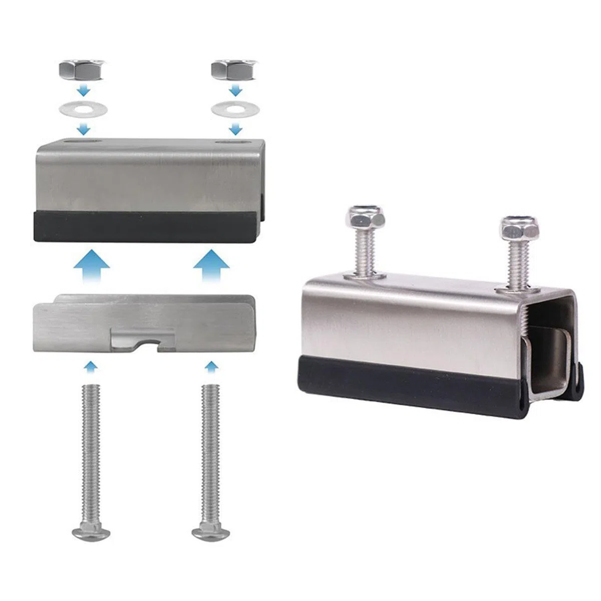 predolo Kit de Montaje de Soporte para Portaequipajes de Techo de Furgoneta, Piezas de Repuesto de Acero Inoxidable, Juego de 6 Piezas de Doble Agujero