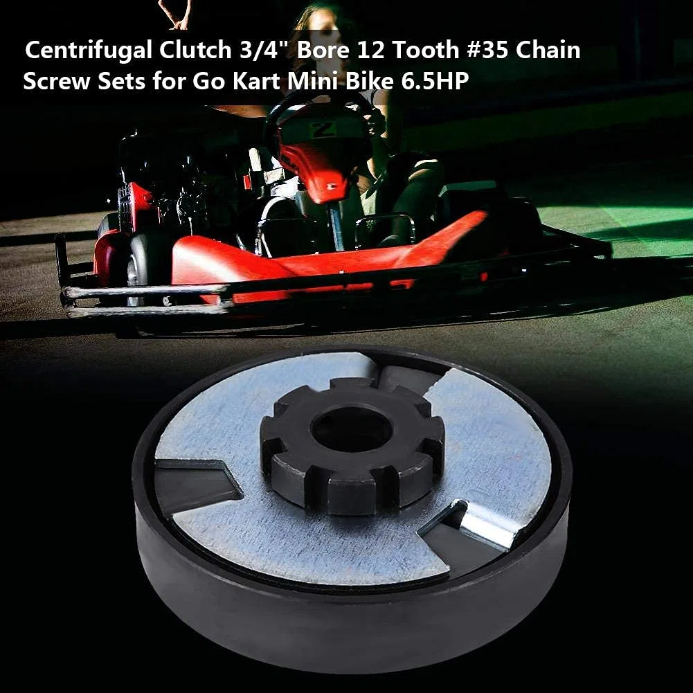 Embrague centrífugo con tornillo de cadena para motocicleta y juego de accesorios, embrague centrífugo de 3/4 pulgadas, orificio de 12 dientes, juego de tornillos de cadena #35 para motores de