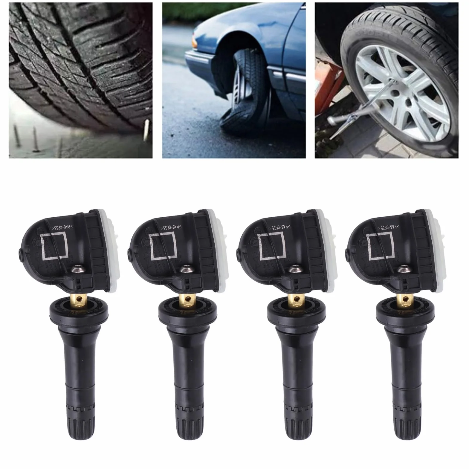 Akozon Sensor de Presión de Neumáticos, 4 Sensores de Control de Presión de Neumáticos TPMS 2036832 para Ecosport/para Fiesta/para Focus