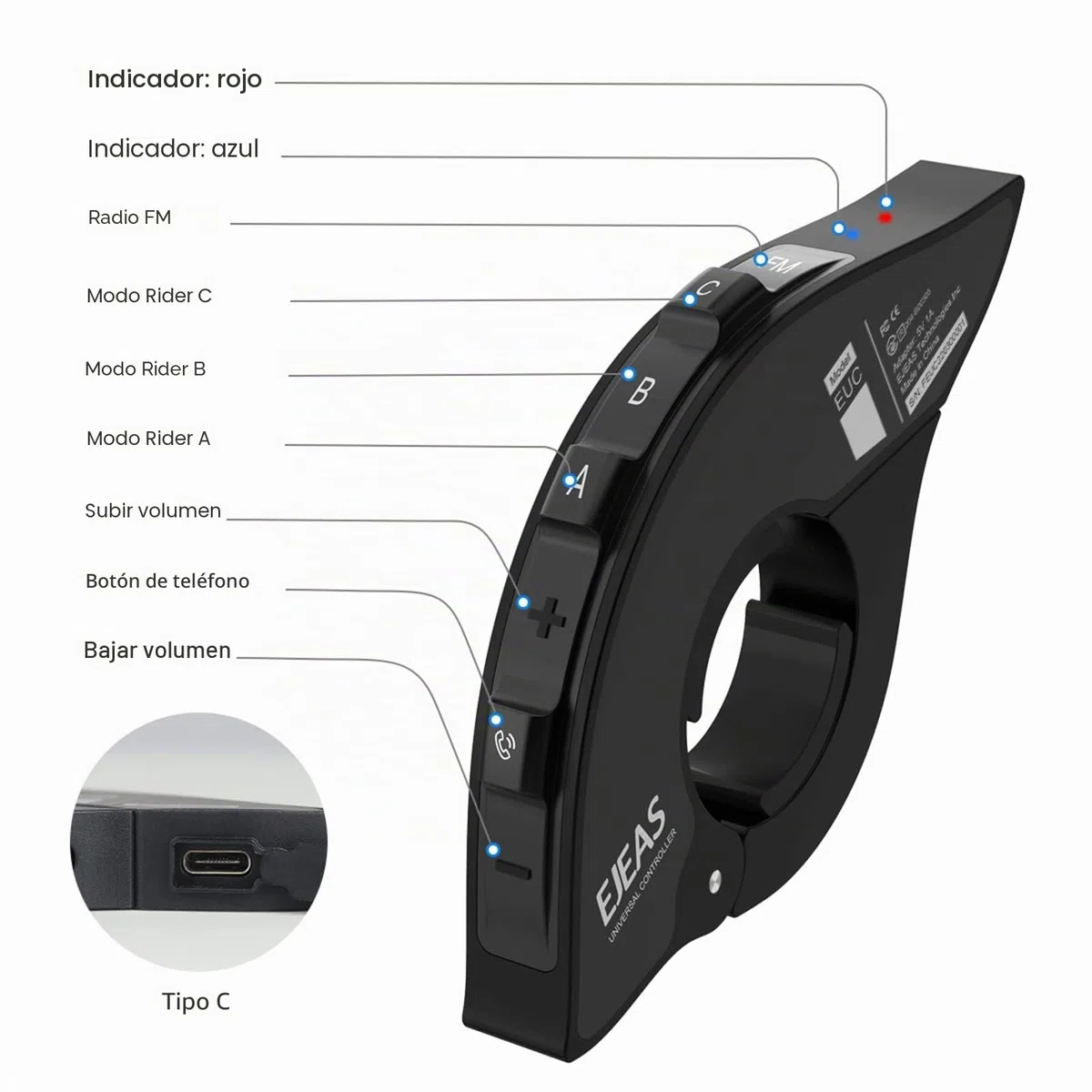EJEAS EUC Handle for Q2/Q7/V4 Plus/Q8/V6 Pro+
