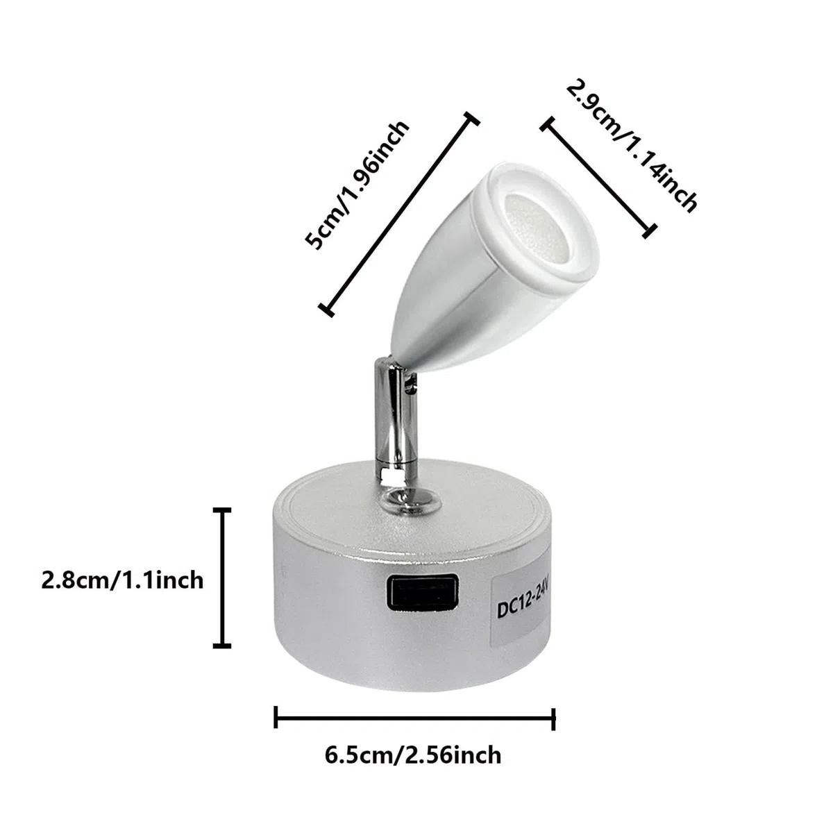 12V Led Lámparas Caravana, 12V Lectura Lámpara Cama, 3 Temperaturas de Color, 3w, Interruptor Táctil Dimmer, 12V Led Foco, Luces Led para Coche Camión Caravana Camping Barco(2 Piezas)