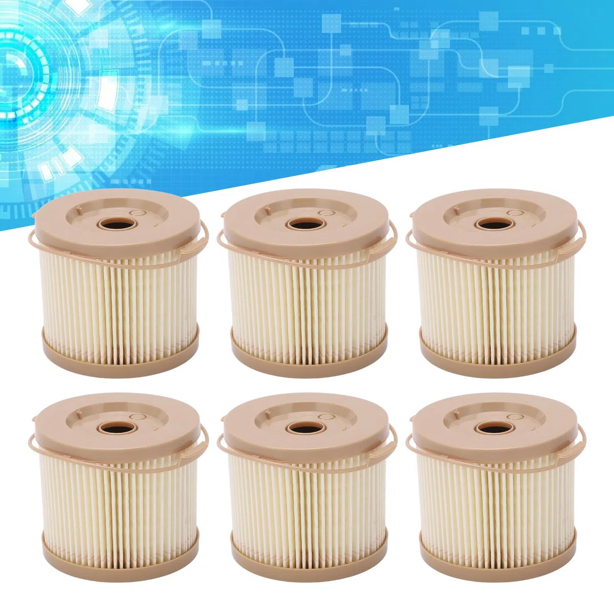 Separador de Agua del Filtro de Combustible, Reemplazo Kit de 6 Piezas Filtro de Agua de Aceite para RACOR 2010PM, OR 500FG, Calidad Alta para Hogar, Auto, Industria