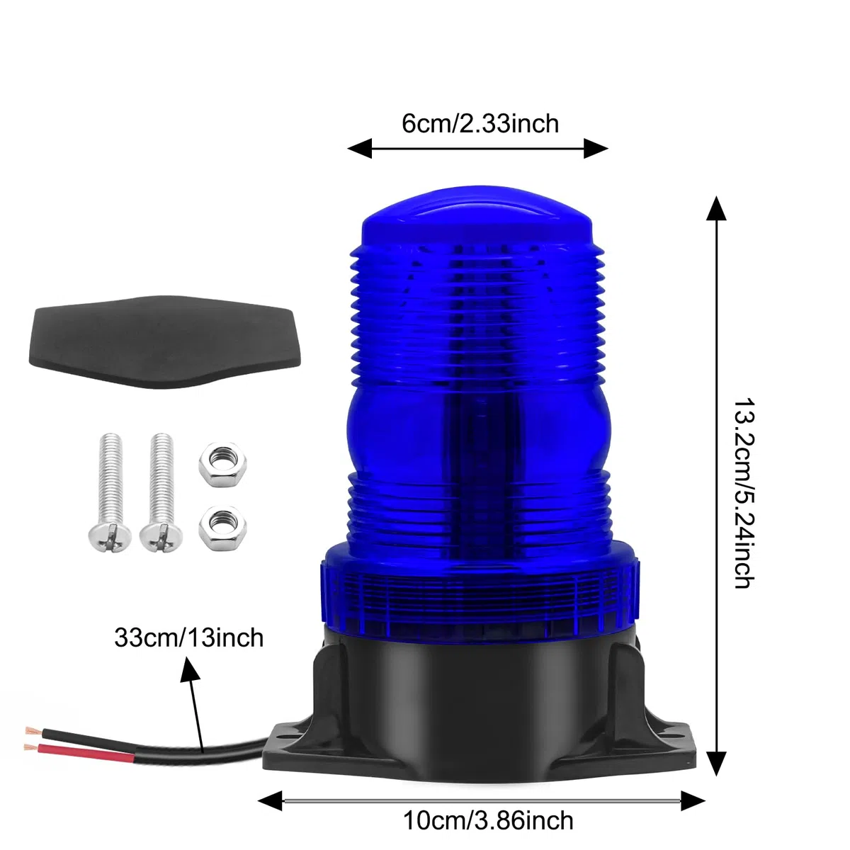 Biqing 1PC Luz de Baliza de Advertencia LED Azul,30LED Luces de Advertencia Estroboscópicas 12V 24V Luz Rotativa de Advertencia Estroboscopica para Autobús escolar Tractor Excavadoras Camión