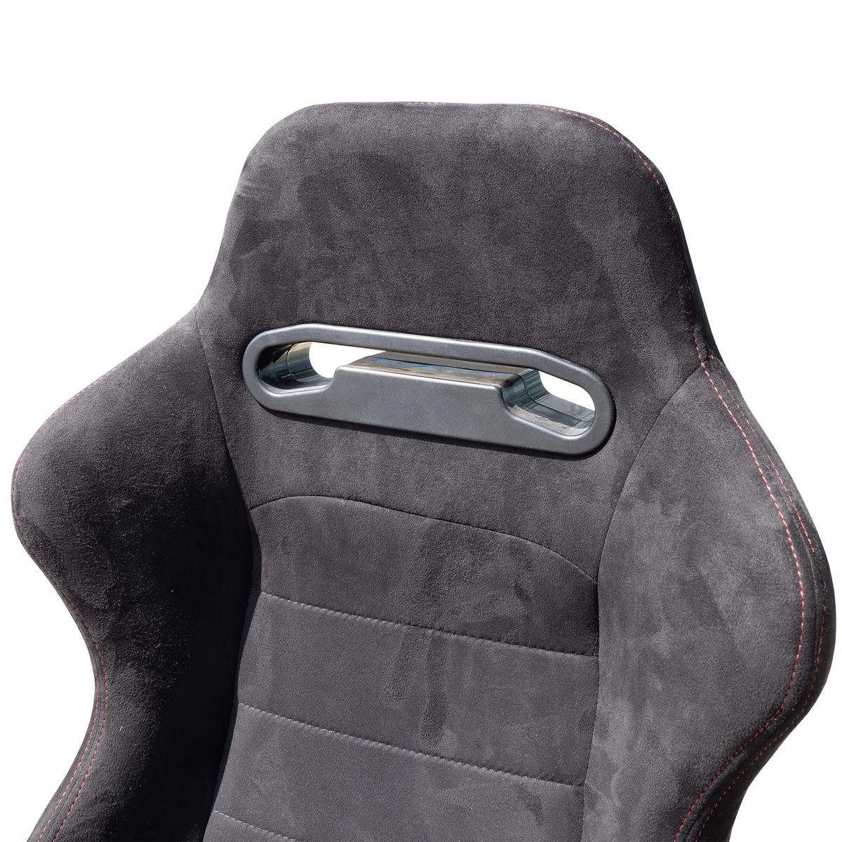 Simoni Racing Asiento Deportivo Miky Tela Negra + Costuras Rojas - Respaldo de doble ajuste reclinable - Corredera incluyendo