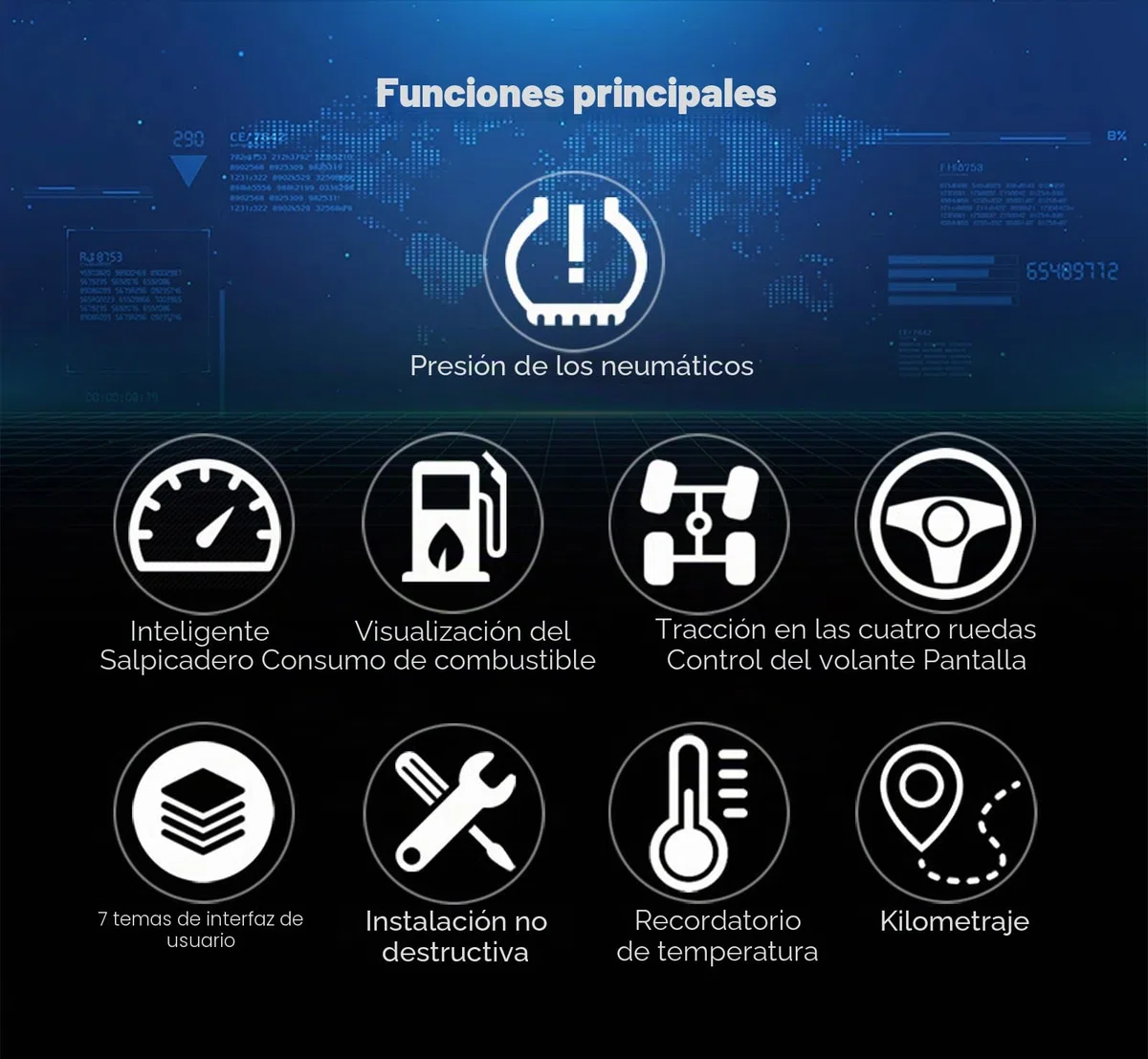 Velocímetro digital LCD de 12,3 pulgadas para BMW 5 Serie E60 E61 X5 E70 X6 E71 con sistema CiC y CCC Tacómetro salpicadero Cluster Instrumentos de repuesto 7-UI Control del volante Plug & Play HD