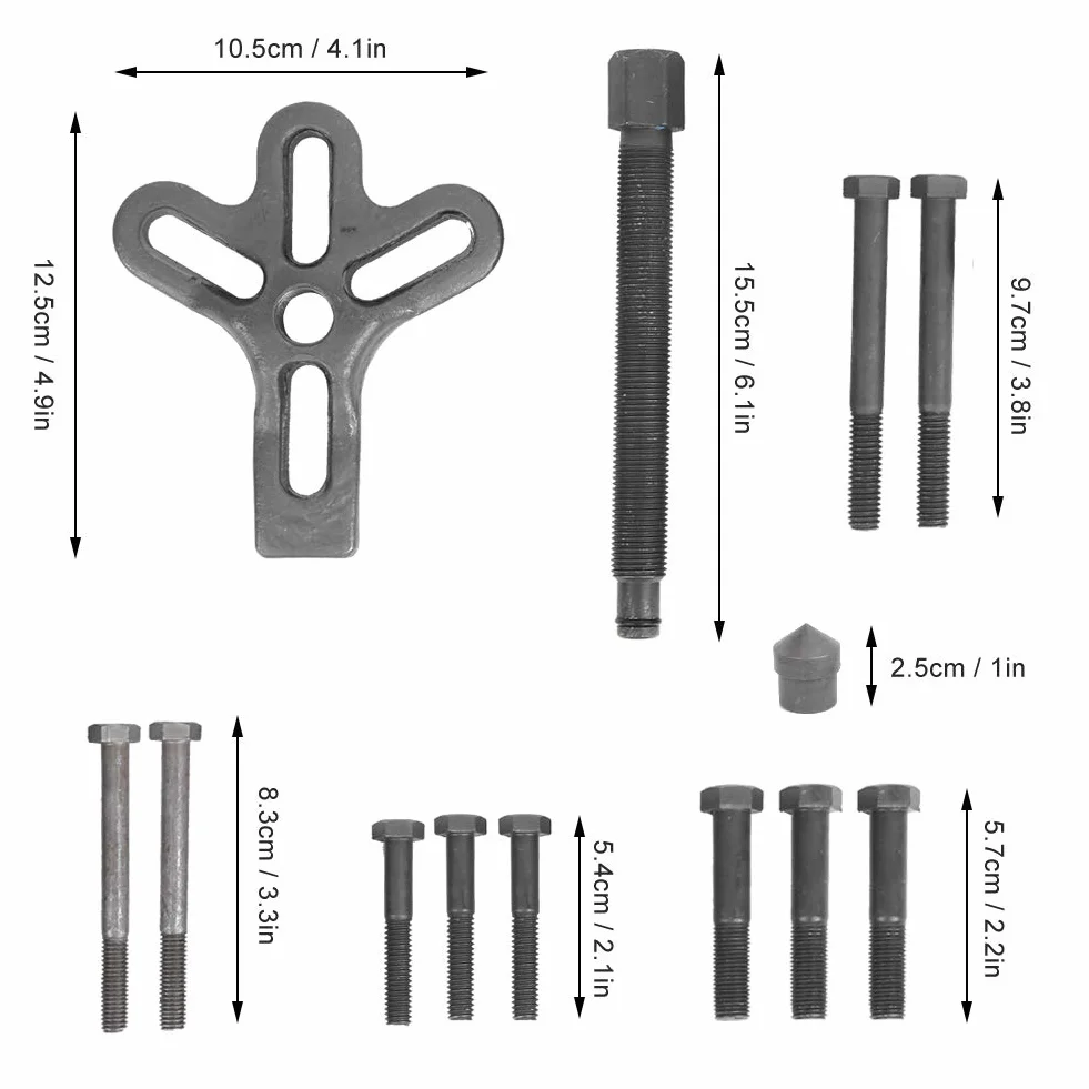 Kit de extractor de volante, Extractor de volante Qiilu, 13 piezas, kit de extractor de volante, removedor, equilibrador armónico, polea de engranaje, herramienta de reparación de coche