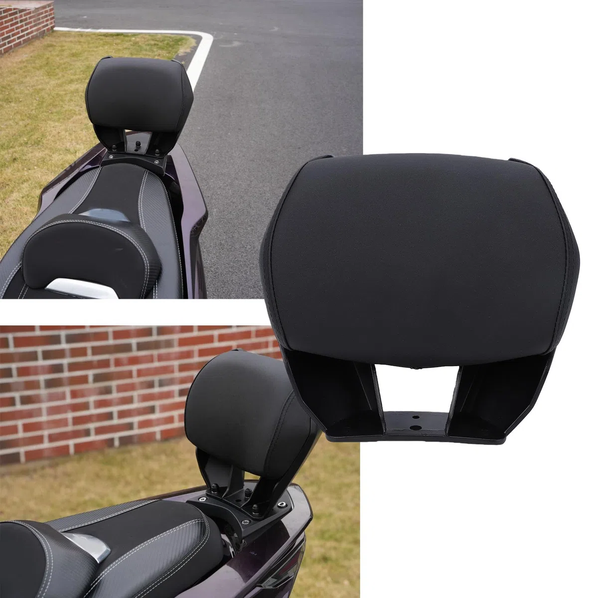 Aramox Cojín del Respaldo del Pasajero de la Motocicleta Cojín del Asiento Trasero con Soporte Lumbar para ADV160 ADV350 ZONTES 368G 2021-2025 Aleación de Aluminio Impermeable a Prueba