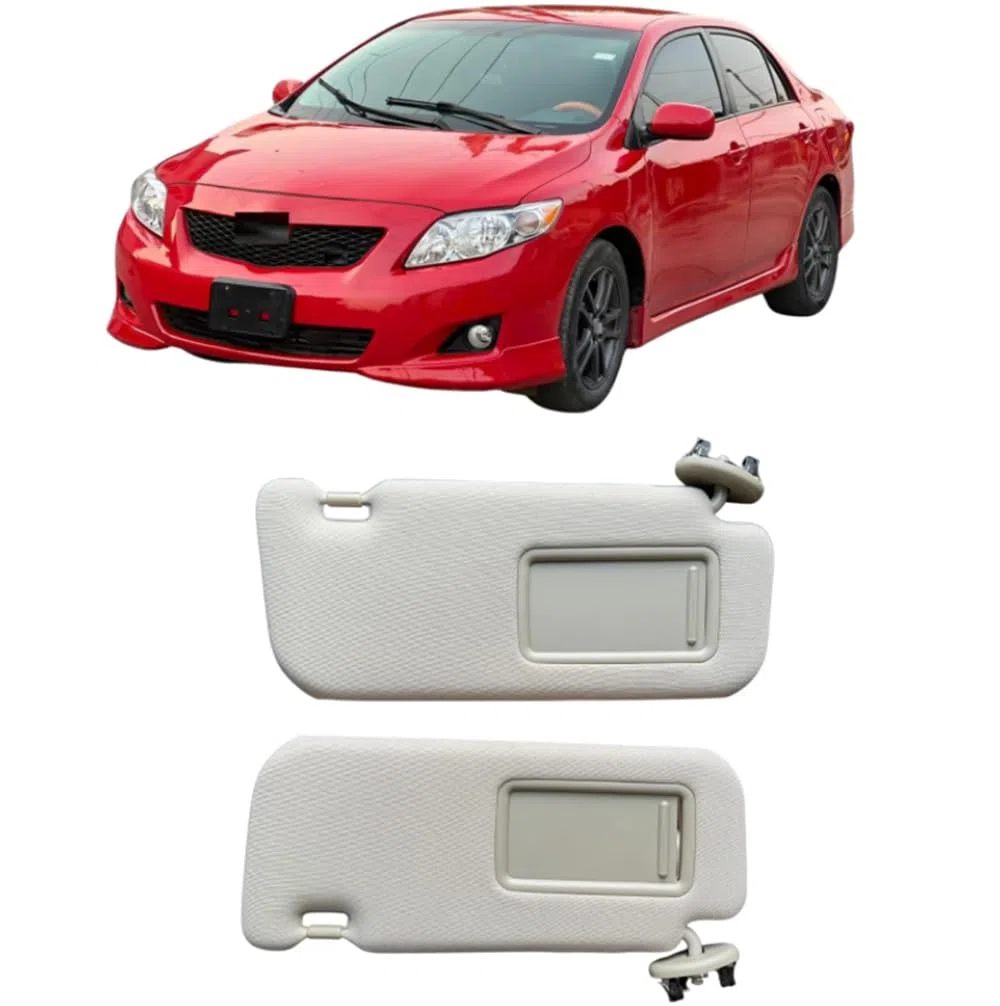 Sun Visor 2007-2013 con Accesorios Interiores para Automóviles De Vanidad Espejo Duradero para Toyota Corolla 7432002711 7432002640B1,Grey Left