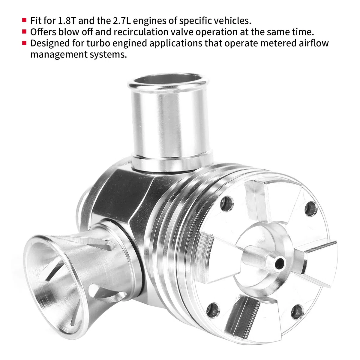 Válvula de descarga turbo ajustable universal, kit de válvula de descarga de recirculación de válvula divisora ​​turbo para motor 1.8T 2.7L