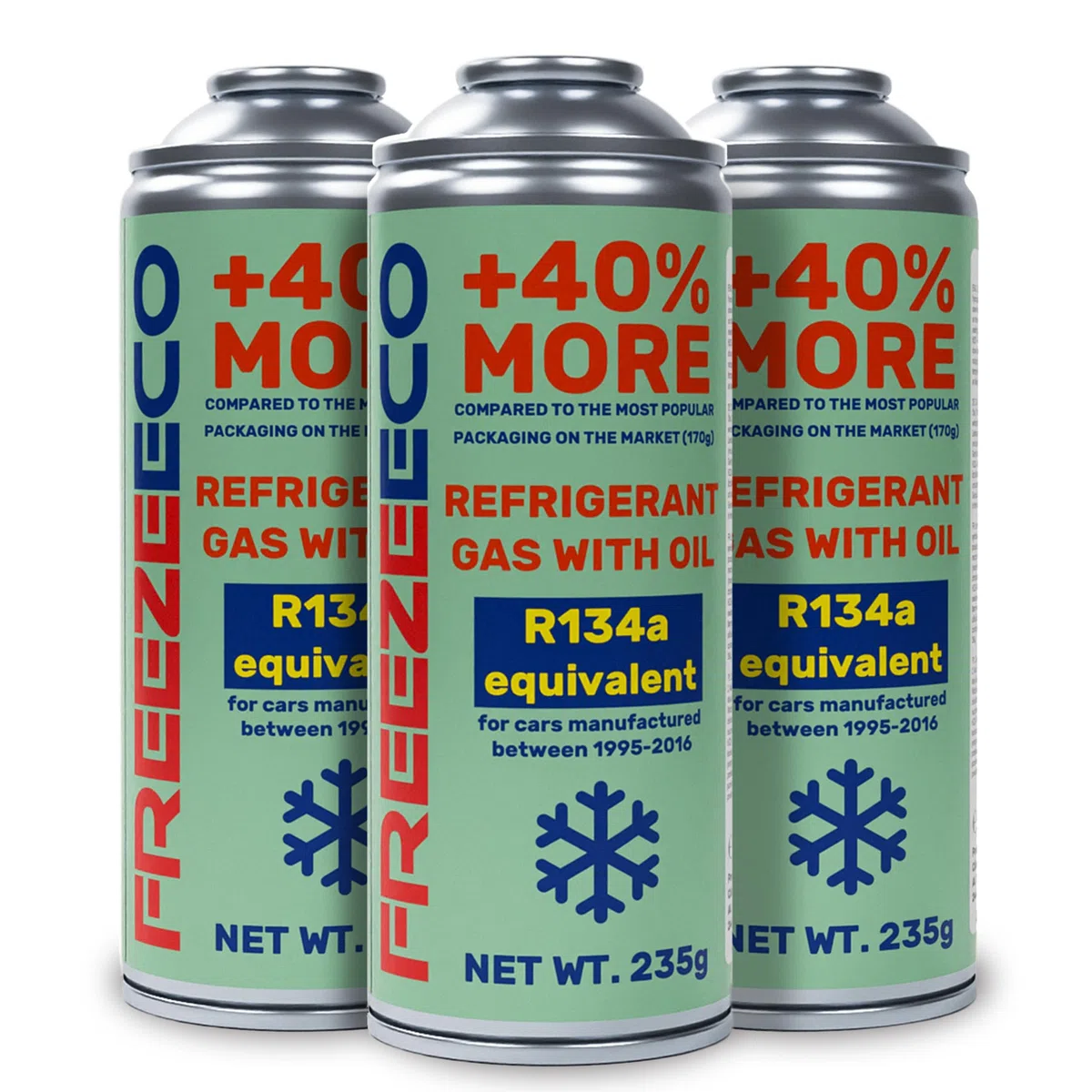 sustituto r134a, Sellador, refrigerante para aire acondicionado de automóviles, equivalente a 660 g, 3 latas, 2 en 1, 235g,