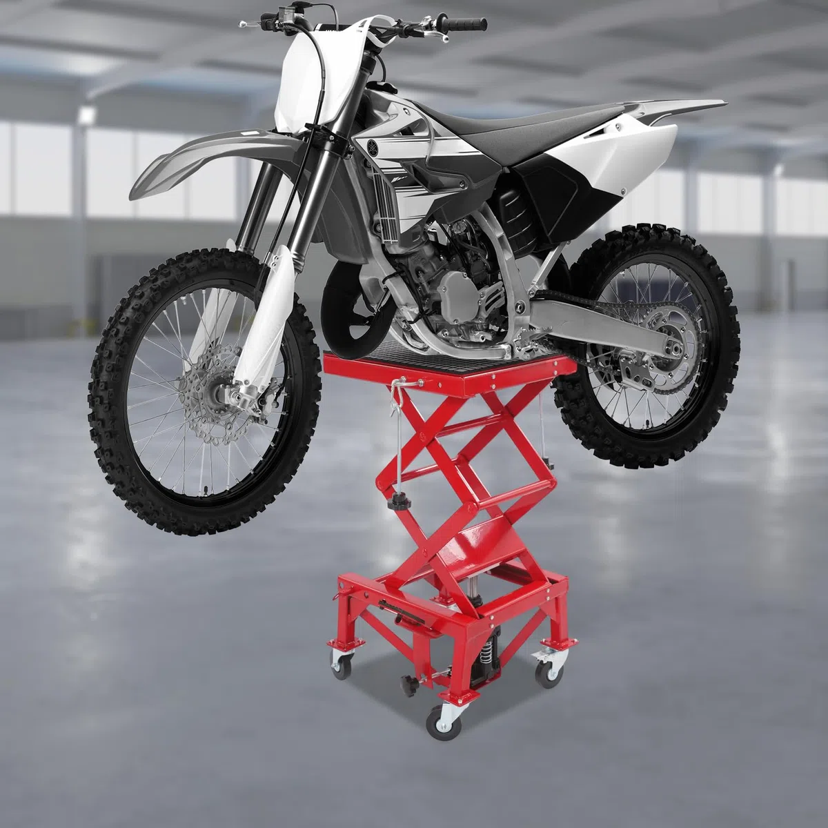Elevador de motocicleta hasta 200 kg, plataforma elevadora para motocicletas, altura ajustable entre 35 cm y 87 cm, soporte central para motocicletas, ATV y quads