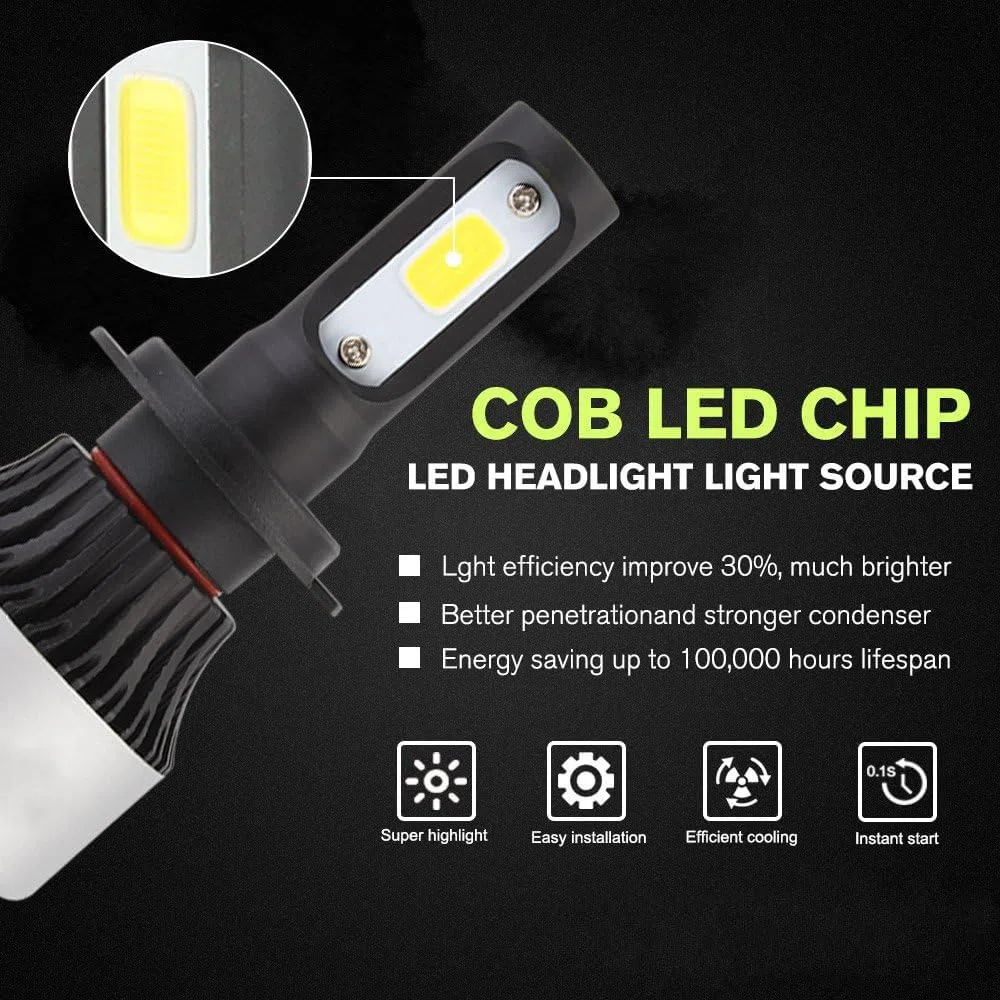 H7 72W 9000LM LED Faros Delanteros Bombillas 6500K Lampara Luces Kit de Conversión Exteriores 2pcs