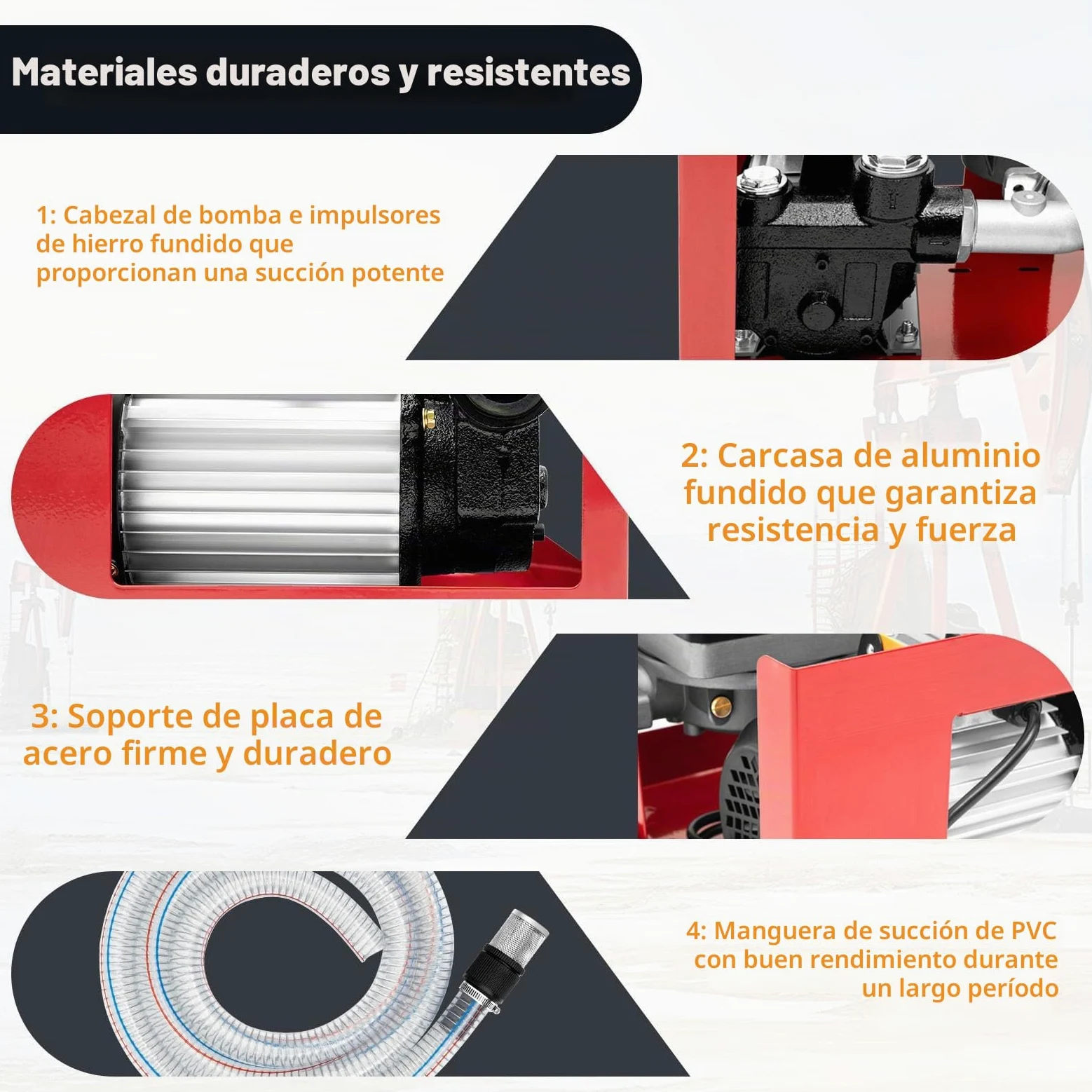 Bomba diésel autocebante de 550 W, biodiésel, bomba de aceite para calefacción con pistola y 2 mangueras, 60 l/min, 220 V