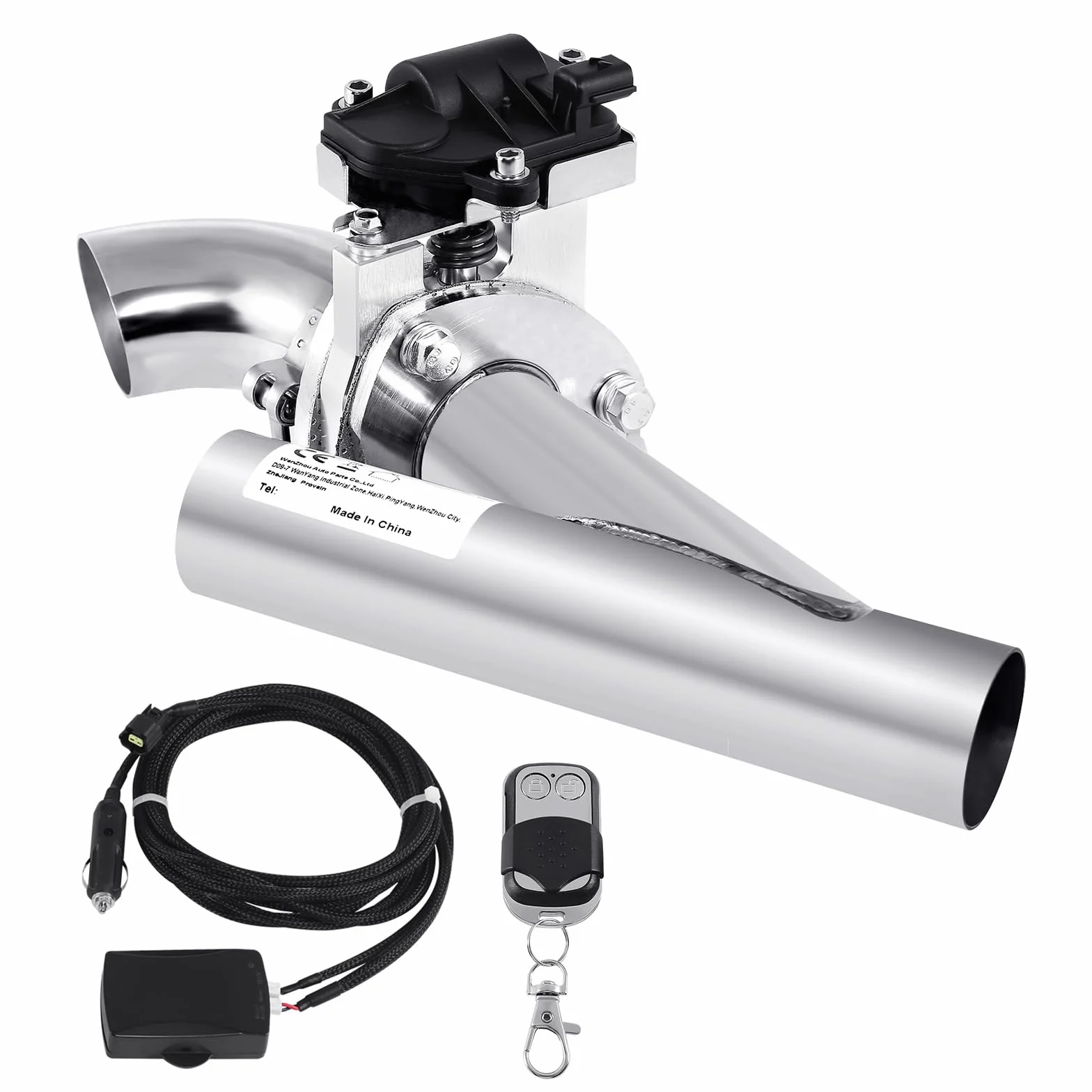 Kit de silenciador de escape eléctrico de 51mm 2" en acero inoxidable con interruptor de válvula y control remoto