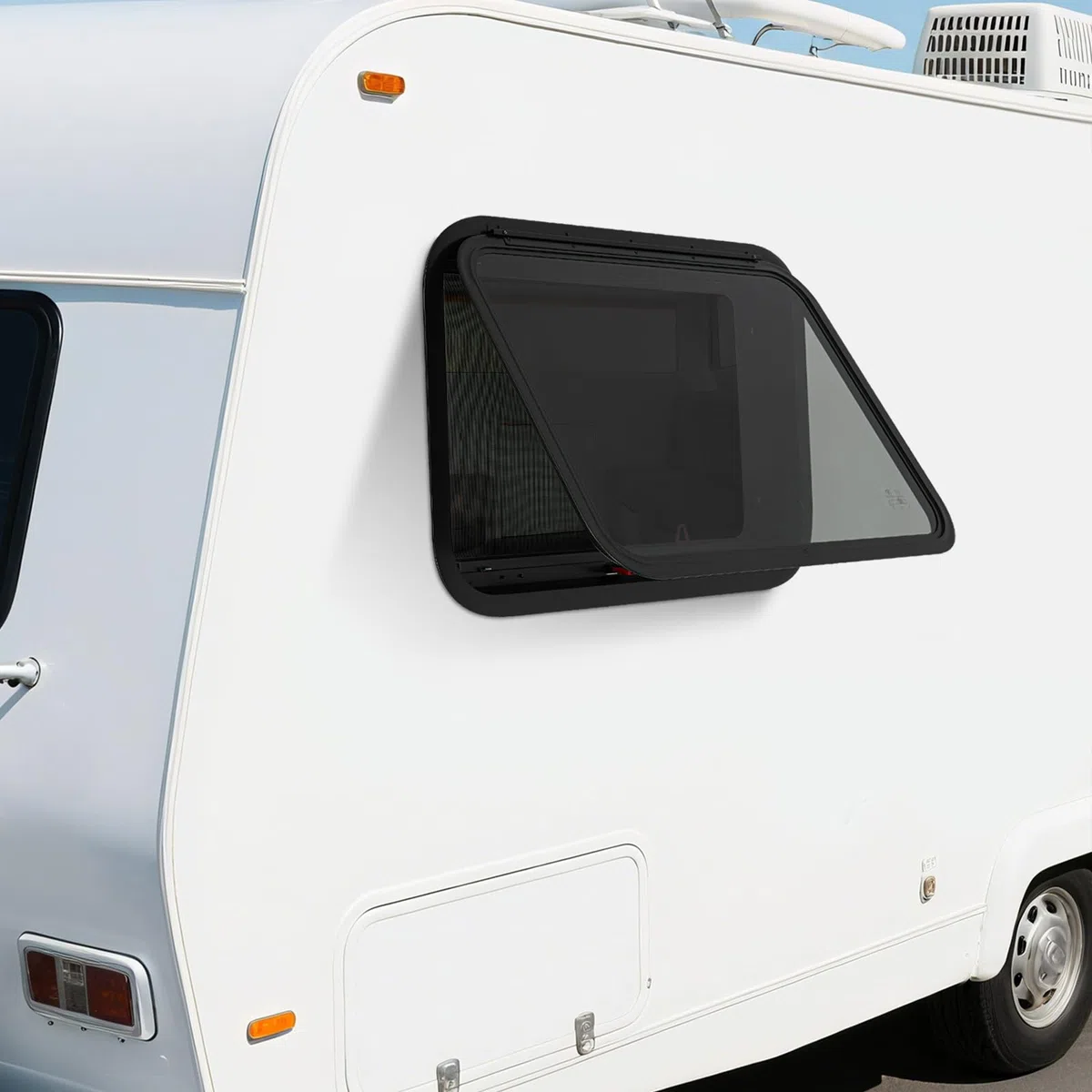 Ventana de salida para autocaravana, ventana de RV, ventana de emergencia, ventana de caravana versátil con barra de apoyo para RV Camper Trailer Van (800 x 500 mm)