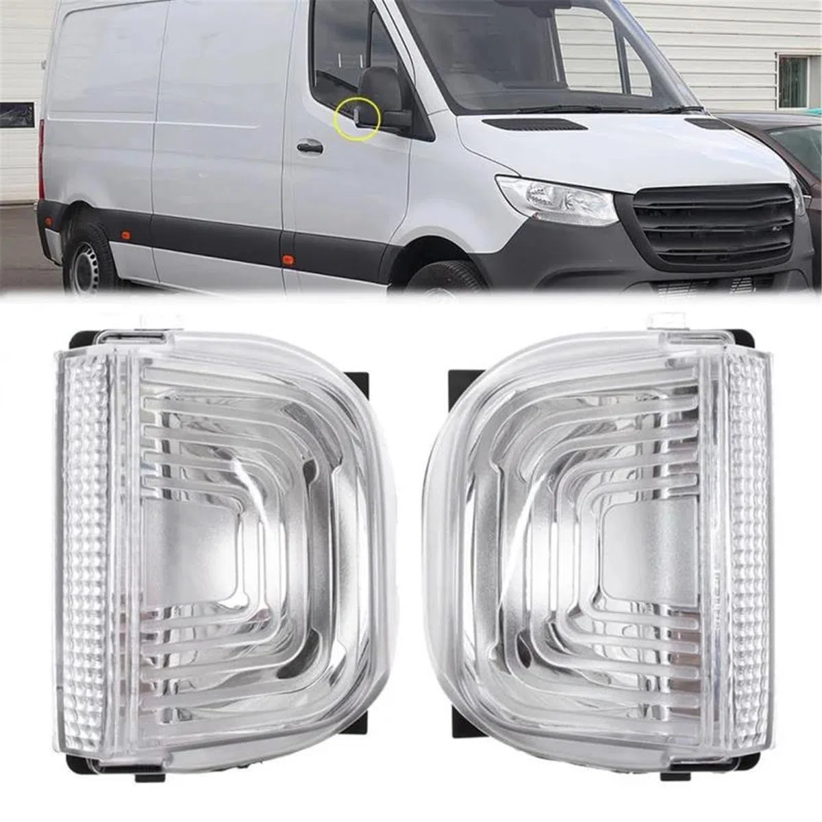 Luces laterales Lámpara De Señal De Giro Para Espejo Retrovisor De Coche Para Mercedes Para Benz Para Sprinter 2018 2019 2020 2021 2022 2023 2024(Izquierda)