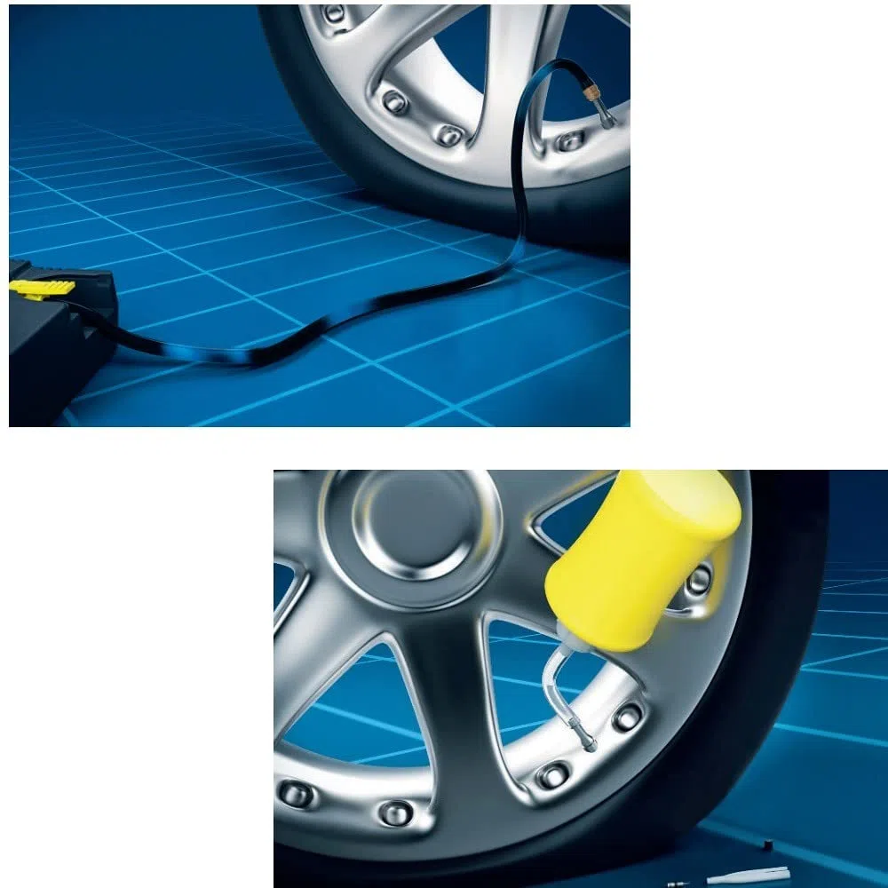 Compatible con Mercedes-AMG Kit REPARACIÓN AUTOMÁTICA DE NEUMÁTICOS con COMPRESOR Y LÍQUIDO SELLADOR Dunlop Tech 450ML