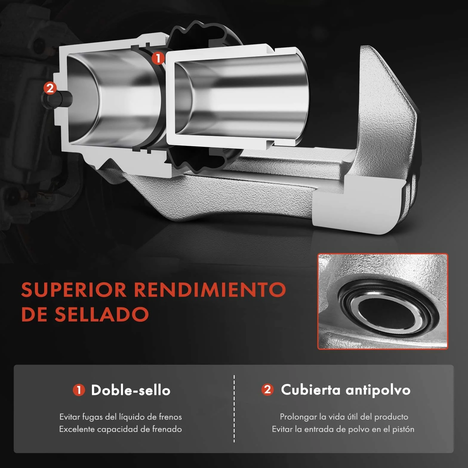 Frankberg Pinza de freno eje trasero derecho Compatible con Clio IV Fluence Grand Scénic III M.e.g.a.n.e II Coupé-cabrio Touring Berlina Coupé Replace# 440018805R