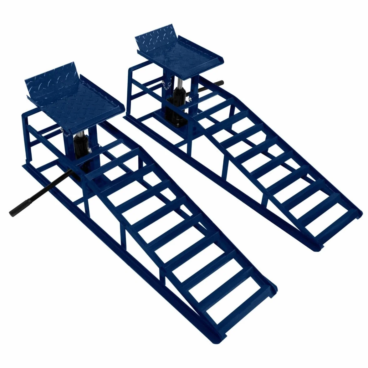 2 Rampas Hidráulicas con Capacidad Total 3 Toneladas 3000kg Rampa Elevar Elevador Automóvil Coche Vehículo Herramienta Mecánico Garaje Taller Plataforma Elevadora 340x260mm Altura Elevación 270-375mm