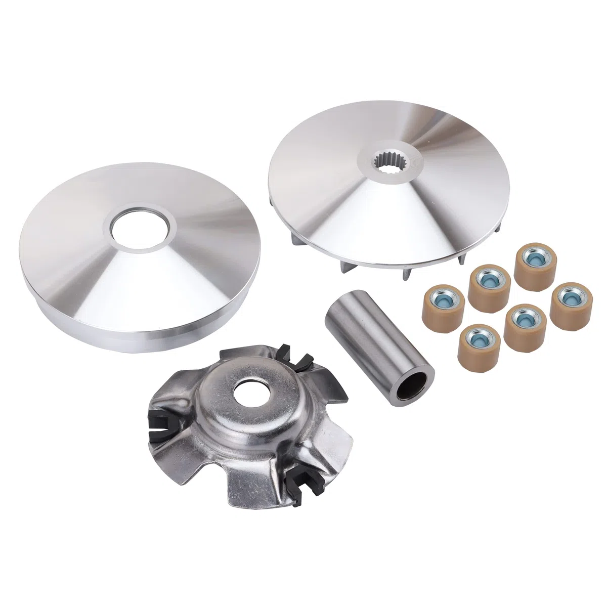 WOOSTAR Ensamblaje Completo de Rodillos Variador Reemplazo para 4 Tiempos GY6 125cc 150cc Scooter Go Kart 152QMI 157QMJ Motor